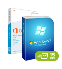 Windows 7 Professional + Office 2013 Home & Business - elektronická licence